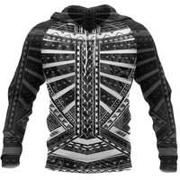 Polynesian Tattoo All Over Hoodie White Unisex White - Polynesian Pride