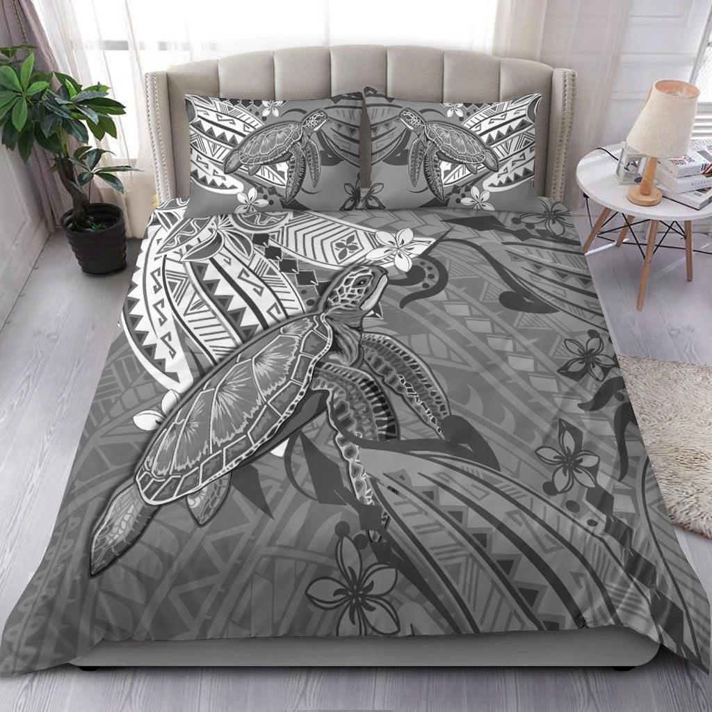 Hawaiian Islands Bedding Set Turtle Mix Hawaii Polynesian Gray LT13 3 Pieces Bedding Set Gray - Polynesian Pride