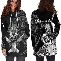 Hawaii Ikaika Warrior Hoodie Dress - LT2 BLACK - Polynesian Pride