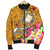 Fiji Men's Bomber Jacket - Turtle Plumeria (Gold) - Polynesian Pride