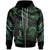 Tuvalu Polynesian Custom Zip Hoodie Polynesian Tattoo Green Version Unisex Green - Polynesian Pride