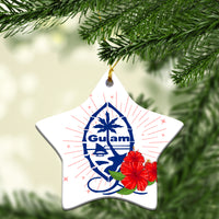 Guam Hibiscus White Christmas Ornament - LT12 - Polynesian Pride