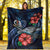 Vanuatu Polynesian Premium Blanket - Blue Turtle Hibiscus - Polynesian Pride