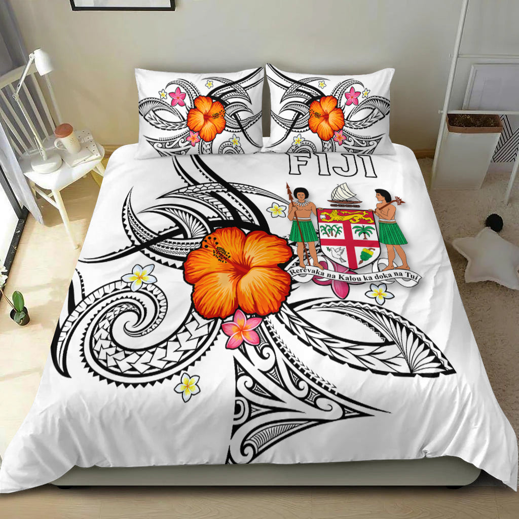Fiji Bedding Set - Hibiscus With Tribal White - LT12 - Polynesian Pride