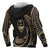 Guam Polynesian ll Over Custom Hoodie Gold Tribal Wave - Polynesian Pride