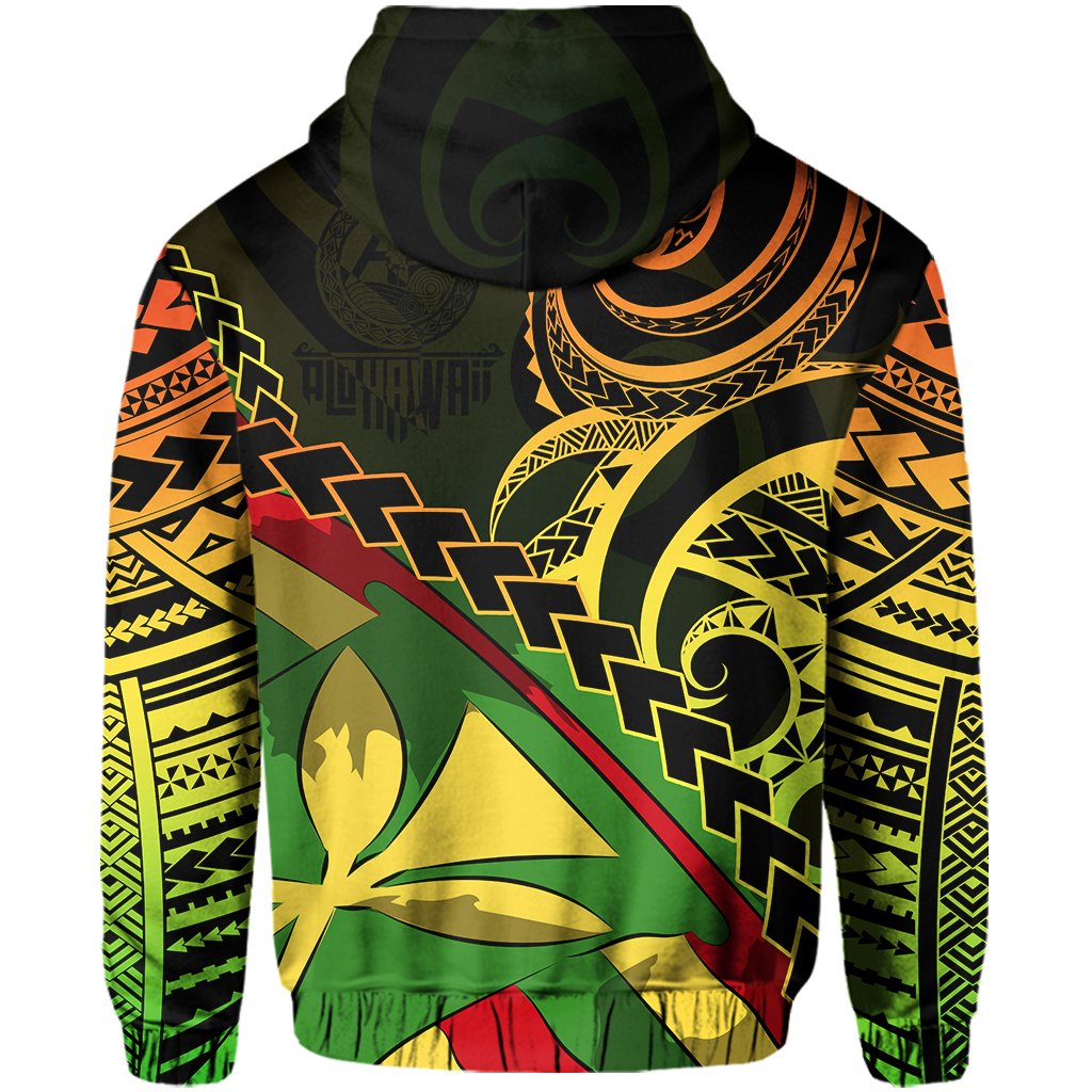Polynesian Kakau Kanaka Maoli Hawaii Zip Hoodie - Polynesian Pride