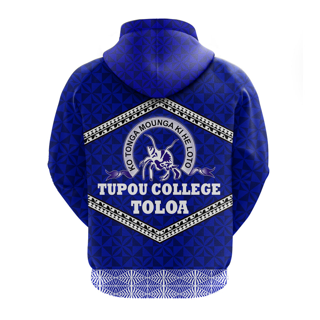 Tonga Tupou College Toloa Zip Hoodie Ngatu Pattern LT12 - Polynesian Pride