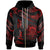 Tuvalu Polynesian Custom Zip Hoodie Polynesian Tattoo Red Version Unisex Red - Polynesian Pride