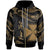 Wallis and Futuna Polynesian Custom Zip Hoodie Polynesian Tattoo Gold Version Unisex Gold - Polynesian Pride