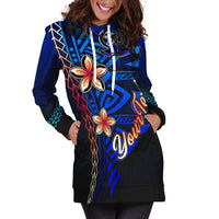Vanuatu Custom Personalised Hoodie Dress - Vintage Tribal Mountain - Polynesian Pride