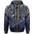 Samoa Polynesian All Over Zip up Hoodie Eagle Tribal Pattern Blue Unisex Blue - Polynesian Pride