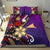 Tokelau Polynesian Bedding Set - Tribal Flower With Special Turtles Purple Color - Polynesian Pride