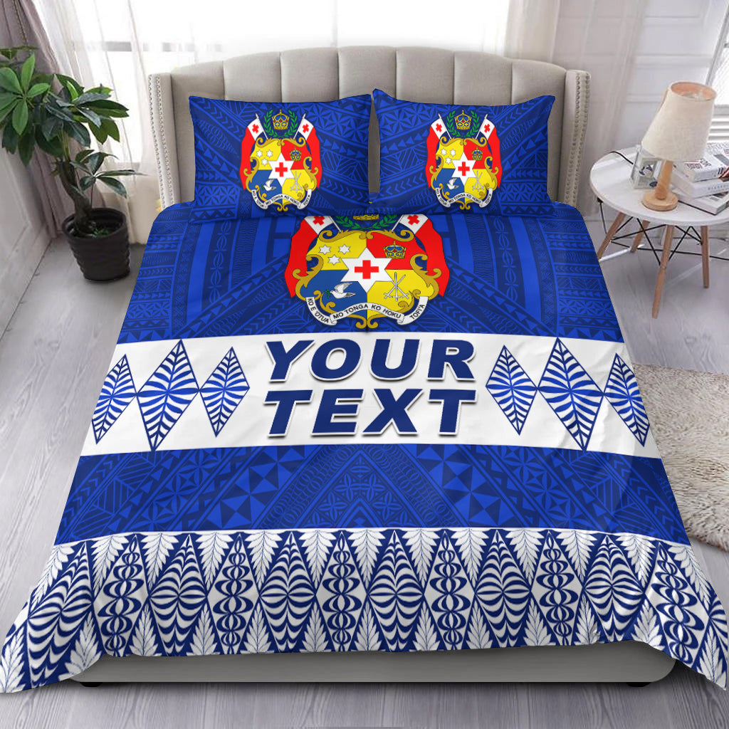 (Custom Personalised) Tonga Bedding Set Tongan Pattern Blue LT13 Blue - Polynesian Pride