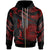 American Samoa Polynesian Custom Zip Hoodie Polynesian Tattoo Red Version Unisex Red - Polynesian Pride