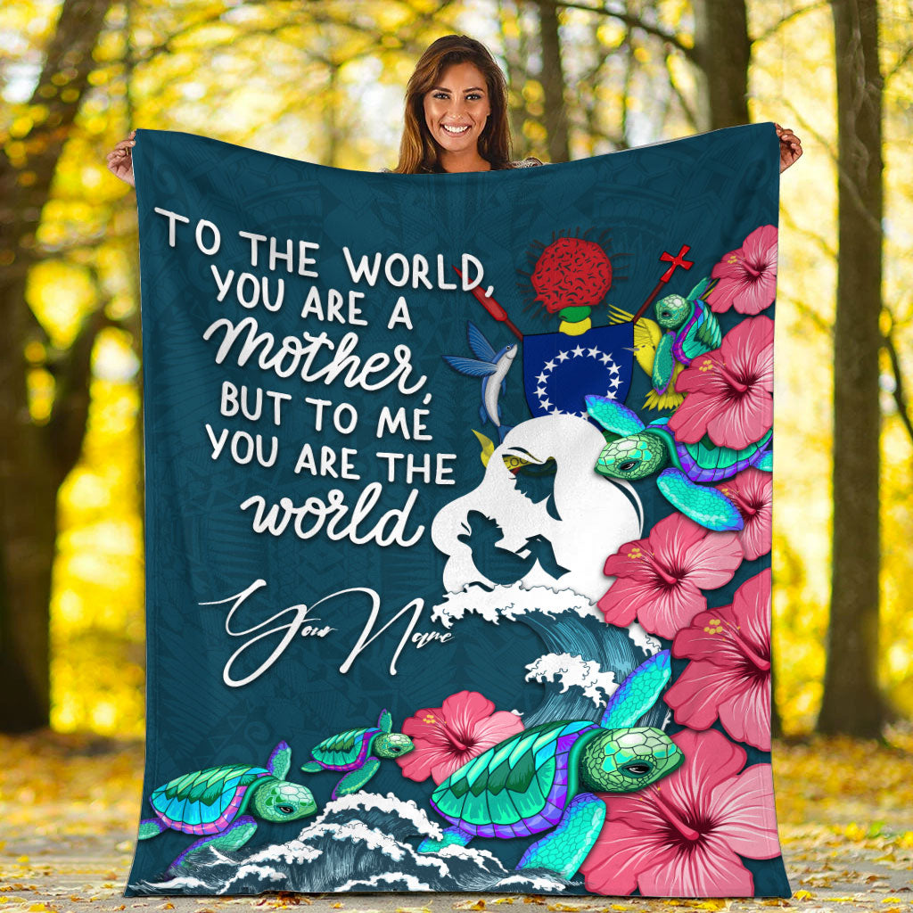 (Custom Personalised) Cook Islands Mothers Day With Green Turtle Blanket - LT12 - Polynesian Pride