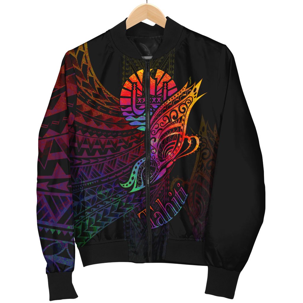 Tahiti Men's Bomber Jacket - Butterfly Polynesian Style - Polynesian Pride