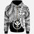 Polynesian Hawaii Custom Zip up Hoodie Tribal Wave Tattoo White Unisex White - Polynesian Pride