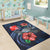 Wallis and Futuna Polynesian Area Rug - Blue Turtle Hibiscus - Polynesian Pride