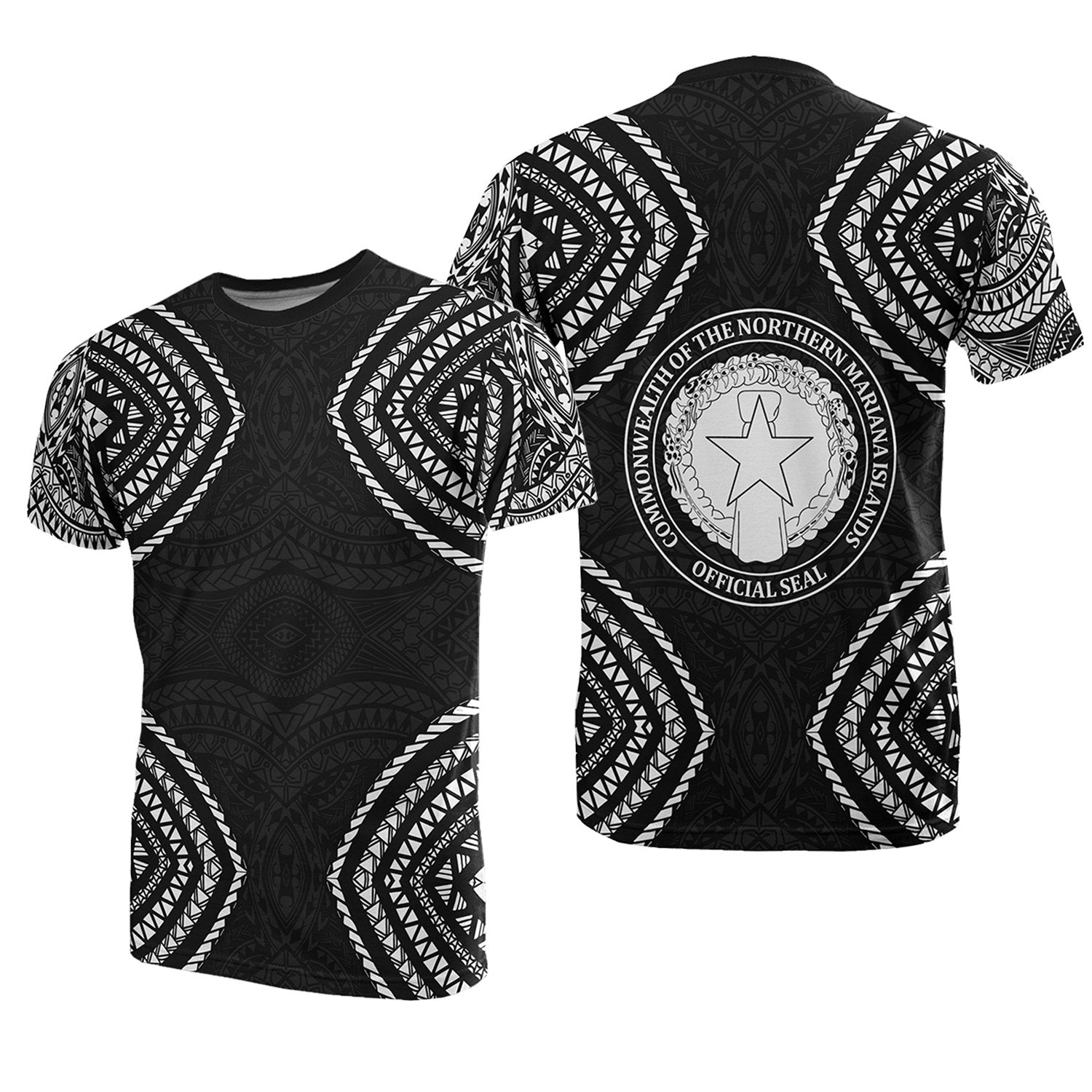 Northern Mariana Islands Micronesia T Shirt Black Warrior Style Unisex Black - Polynesian Pride