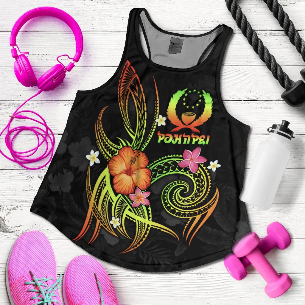 Pohnpei Polynesian Women's Racerback Tank - Legend of Pohnpei (Reggae) Art - Polynesian Pride