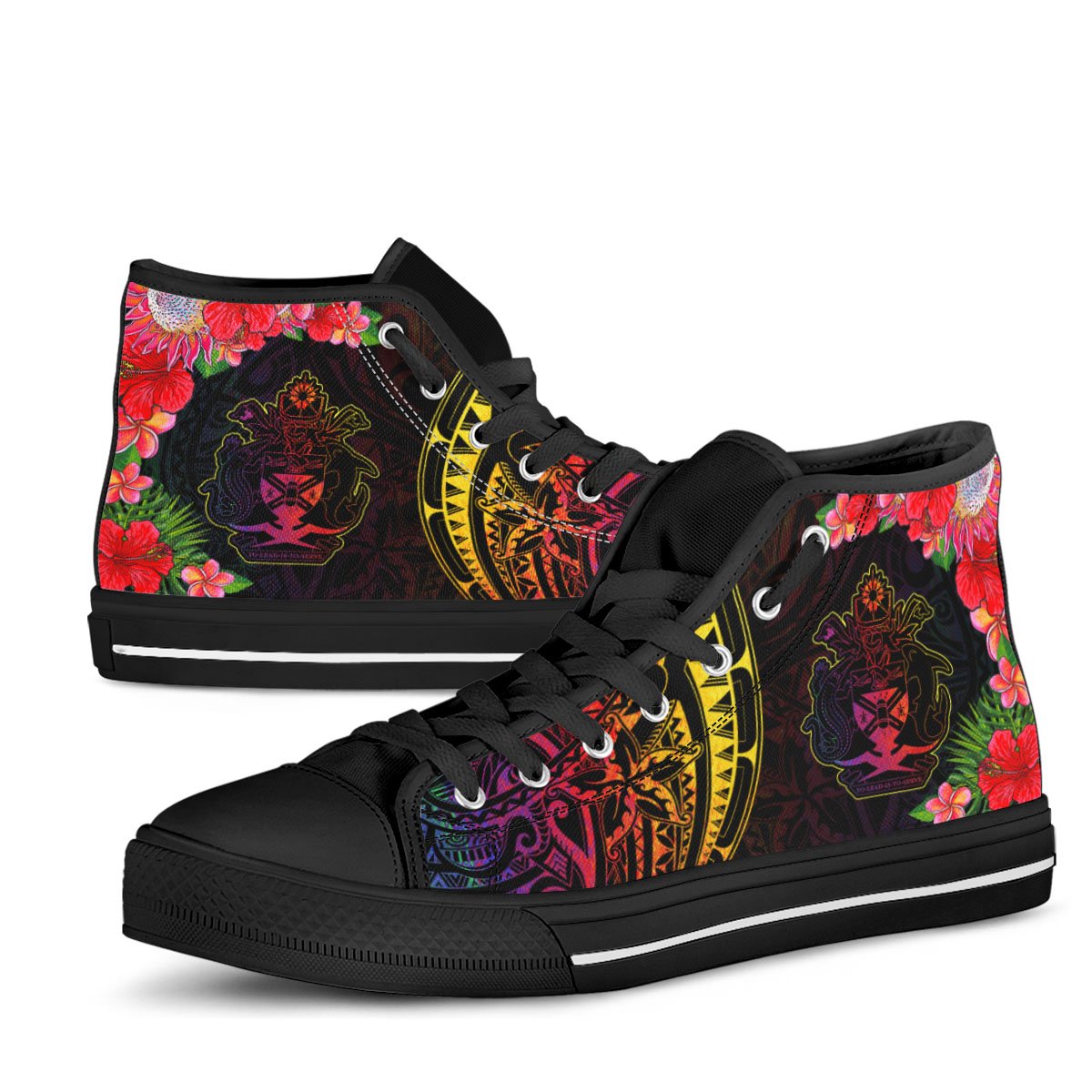 Solomon Islands High Top Shoes - Tropical Hippie Style - Polynesian Pride
