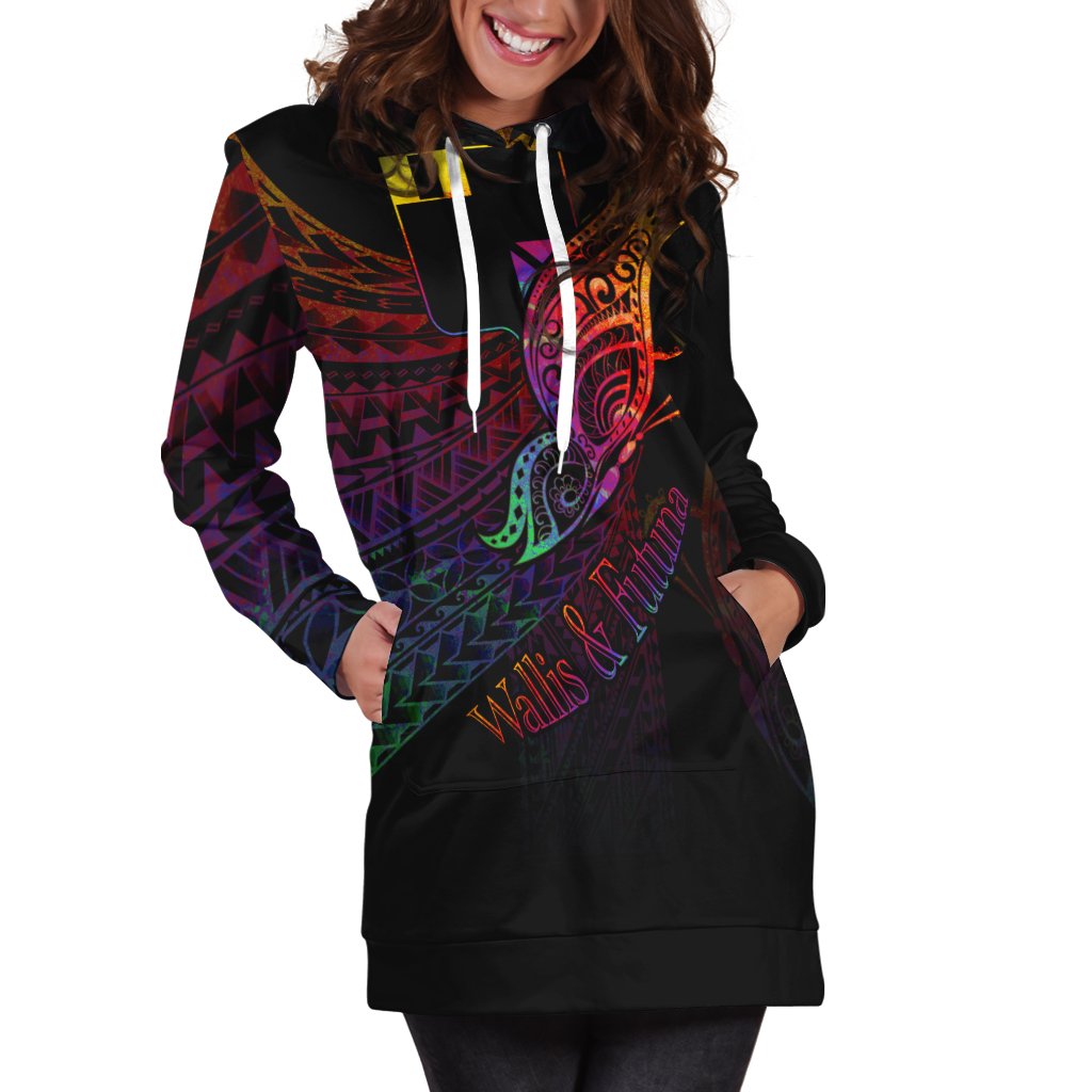 Wallis and Futuna Hoodie Dress - Butterfly Polynesian Style - Polynesian Pride