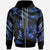 Tonga Polynesian Custom Zip Hoodie Polynesian Tattoo Blue Version Unisex Blue - Polynesian Pride