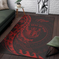 Niue Area Rug - Polynesian Pattern Style Red Color - Polynesian Pride