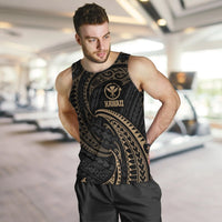 Hawaii Polynesian Men's Tank Top - Gold Tribal Wave - Polynesian Pride