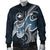 Papua New Guinea Polynesian Men's Bomber Jacket - Ocean Style Blue - Polynesian Pride