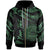 American Samoa Polynesian Custom Zip Hoodie Polynesian Tattoo Green Version Unisex Green - Polynesian Pride