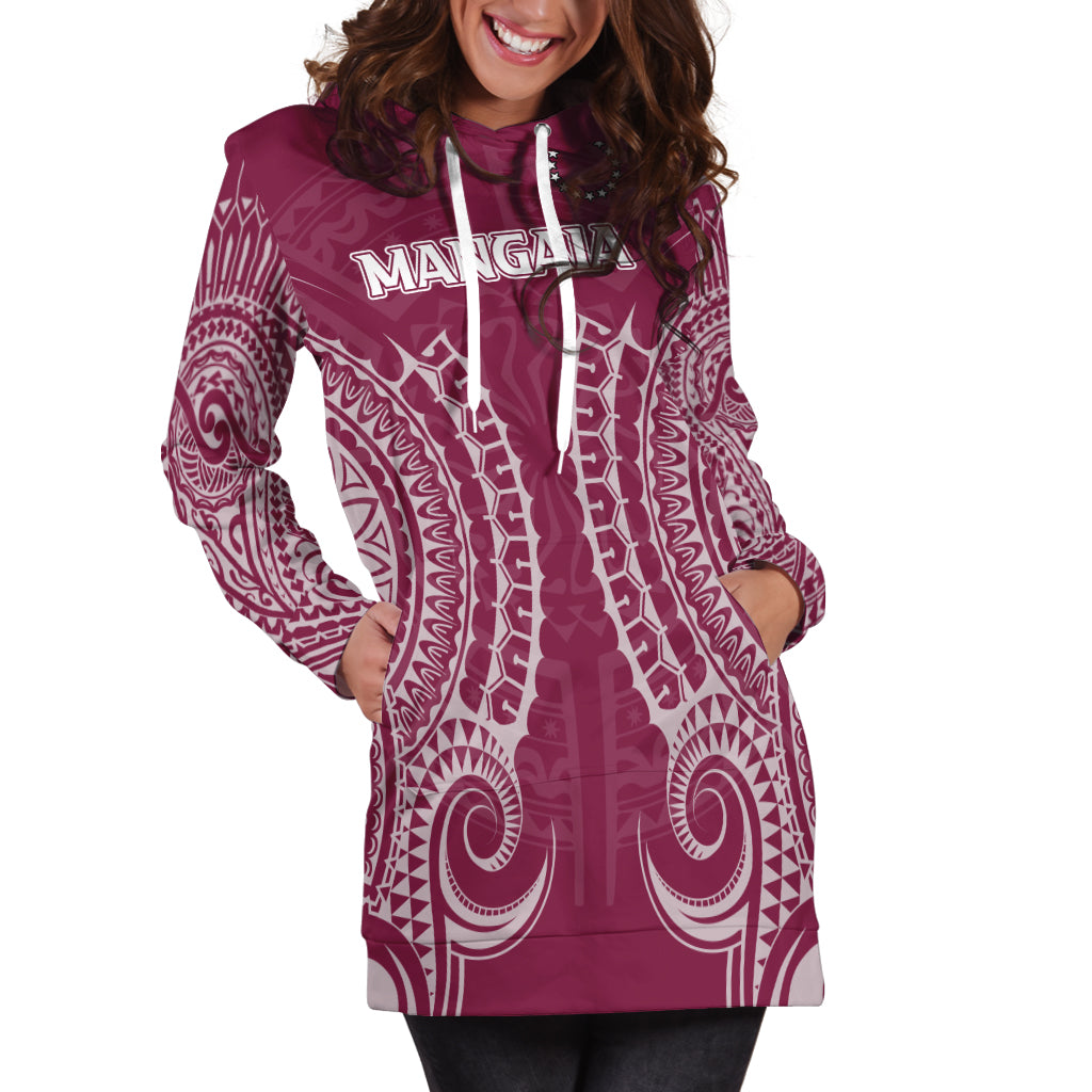 (Custom Personalised) Cook Islands Mangaia Hoodie Dress - Tribal Pattern - LT12 - Polynesian Pride
