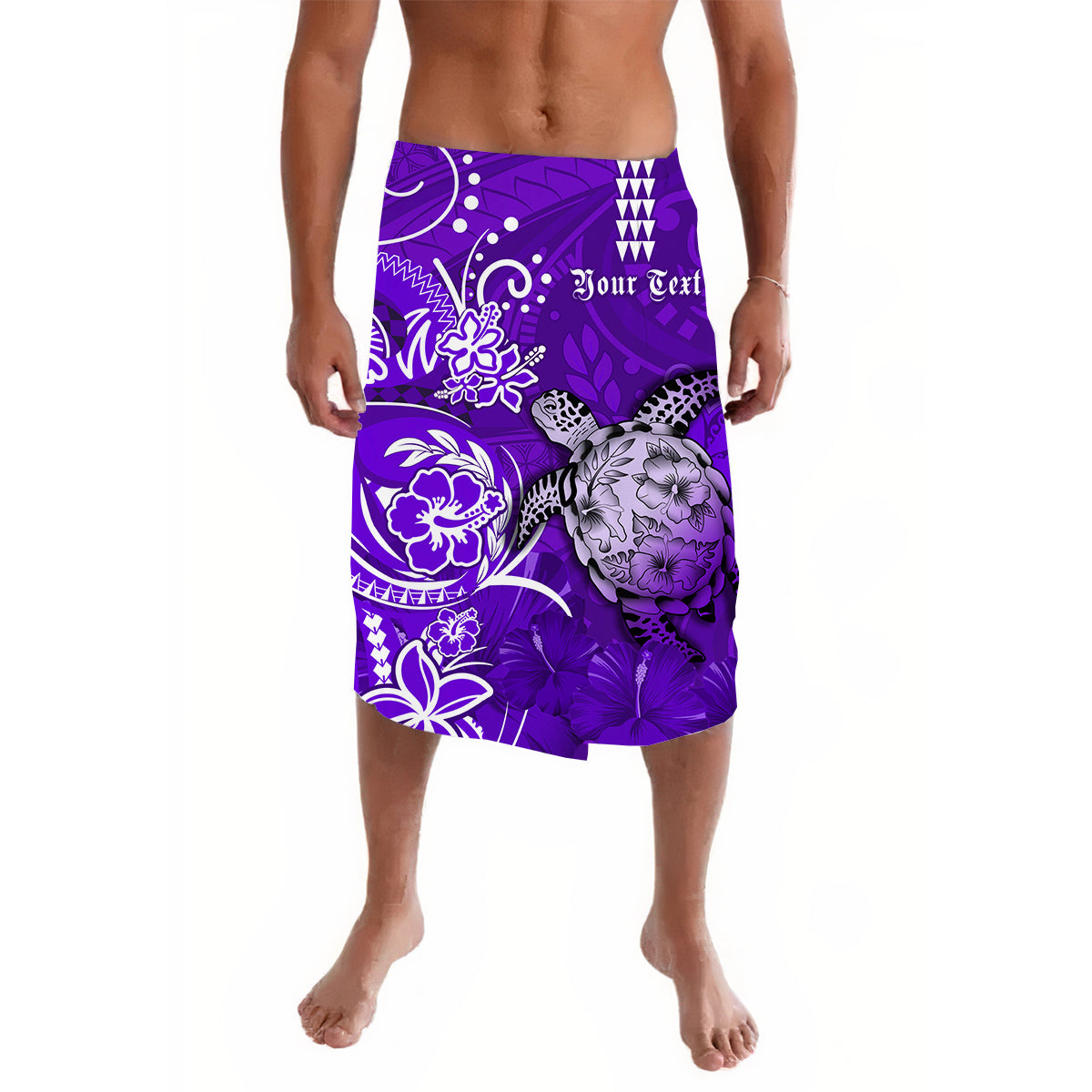 Custom Hawaii Lavalava Polynesian Purple Sea Turtle Honu and Map LT13 Purple - Polynesian Pride