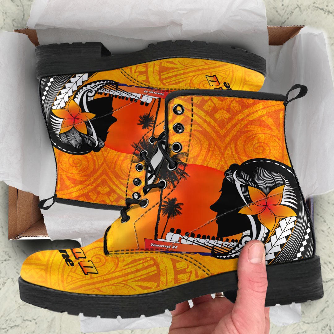 American Samoa Leather Boots - Taema II Leone - Polynesian Pride
