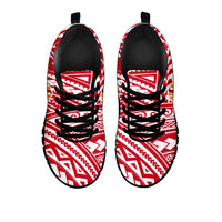 French Polynesia Tahiti Sneakers - Tahiti Coat of Arms Polynesian Tattoo - A0 - Polynesian Pride