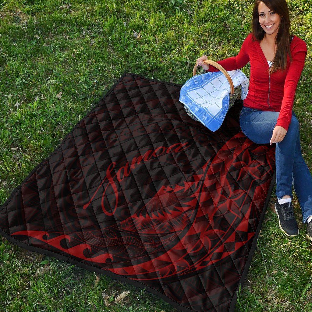Samoa Premium Quilt - Polynesian Pattern Style Red Color - Polynesian Pride
