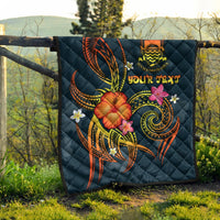 Tuvalu Polynesian Personalised Premium Quilt - Legend of Tuvalu (Blue) - Polynesian Pride