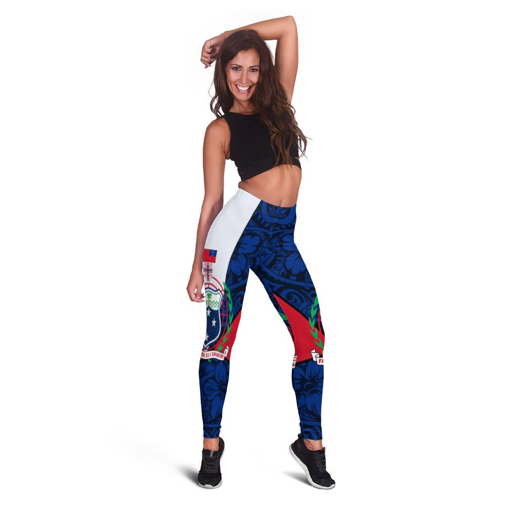 Samoa Polynesian Leggings - Legend of Samoa Blue - Polynesian Pride