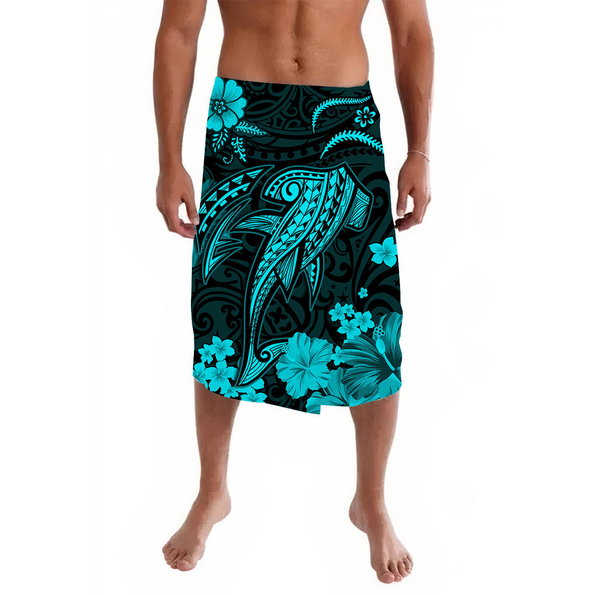 Hawaii Lavalava Polynesian Turquoise Shark LT13 Turquoise - Polynesian Pride