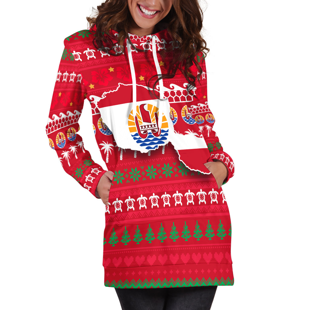 Tahiti Christmas Hoodie Dress - Ugly Christmas - LT12 - Polynesian Pride