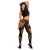 Guam Polynesian Women Legging - Gold Plumeria Black - Polynesian Pride