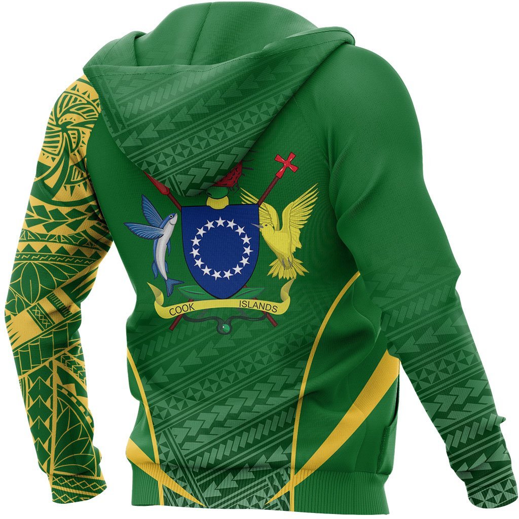 Cook Islands Active Special Hoodie Cook Islands Coat of Arms Polynesian Tattoo - Polynesian Pride