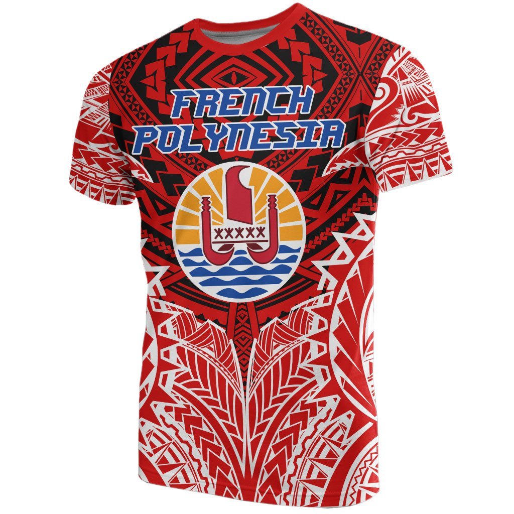 French Polynesian T Shirt French Polynesian Flag Polynesian Tattoo Unisex Red - Polynesian Pride