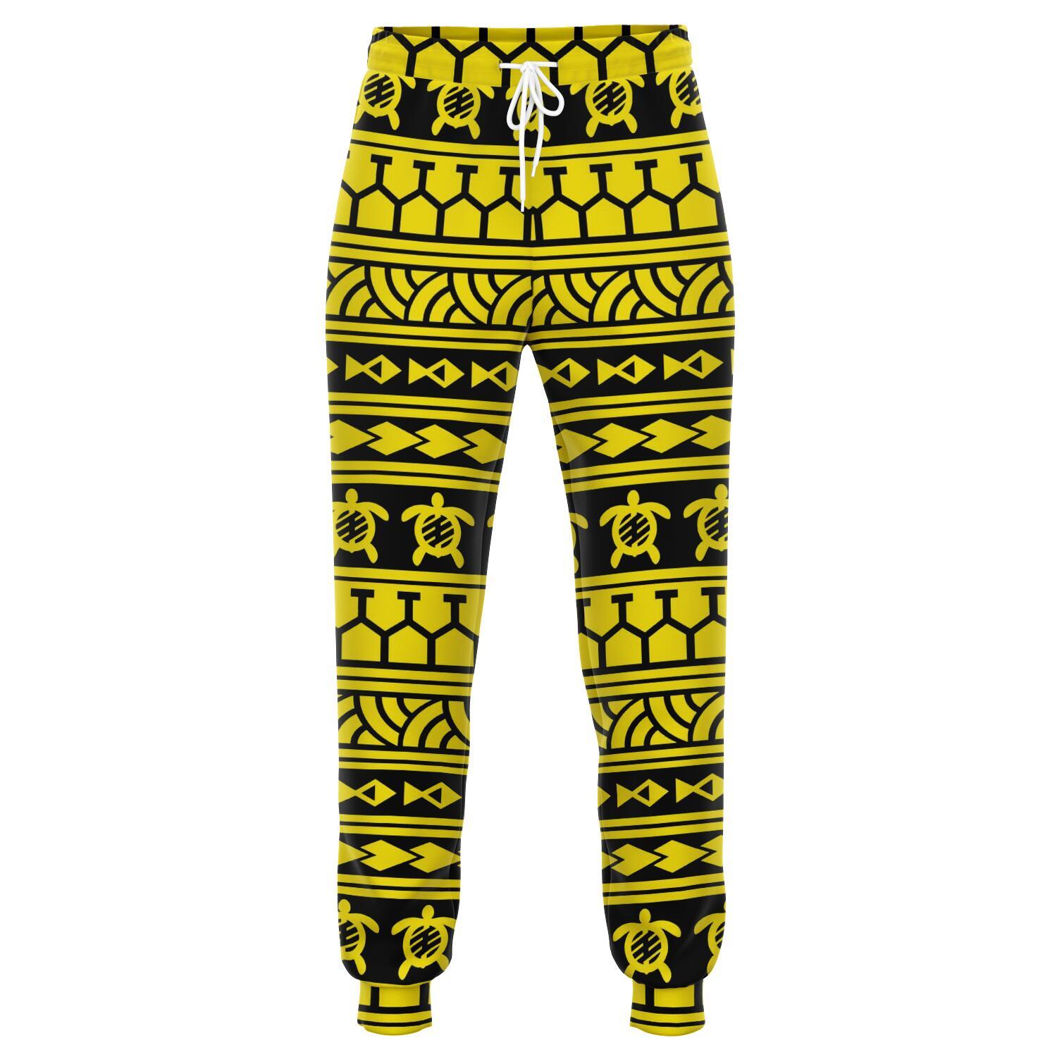 Polynesian Tattoo Tribal Yellow Joggers Unisex Yellow - Polynesian Pride