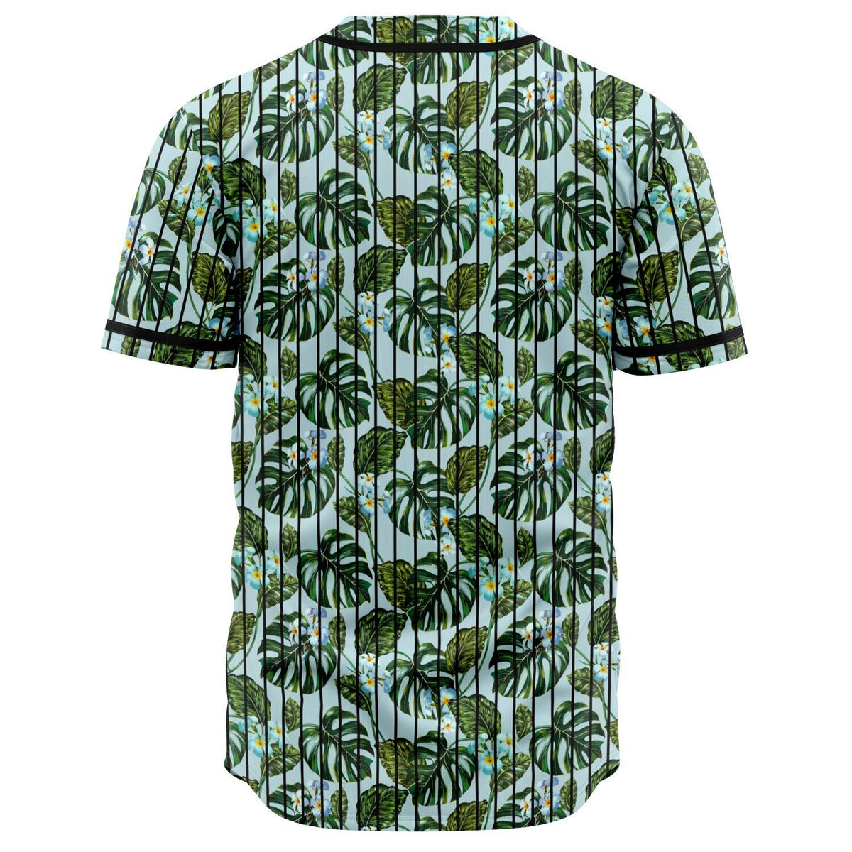 Tropical Flowers Monstera Leaf Baseball Jersey - Polynesian Pride