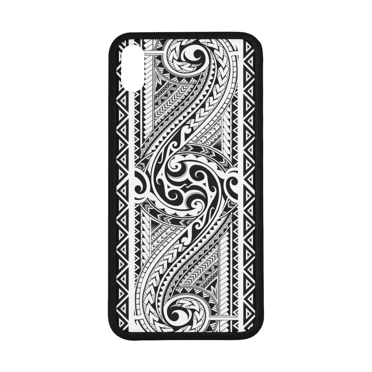 Polynesian 26 Rubber Phone Case One Size iPhone XS Max Black - White - Polynesian Pride