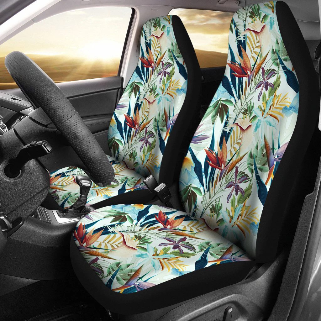 Hawaiian Tropical Flower, Plant And Leaf Pattern Car Seat Cover - Polynesian Pride