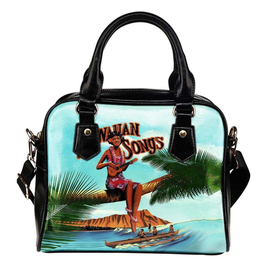 Hawaiian Picture Shoulder Handbag 04 One Size Black - Polynesian Pride