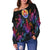 Tahiti Women's Off Shoulder Sweater - Sea Turtle In Tribal Polynesian Style - Polynesian Pride