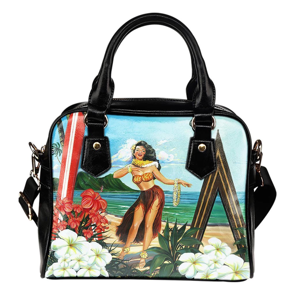 Hawaiian Picture Shoulder Handbag 03 One Size Black - Polynesian Pride